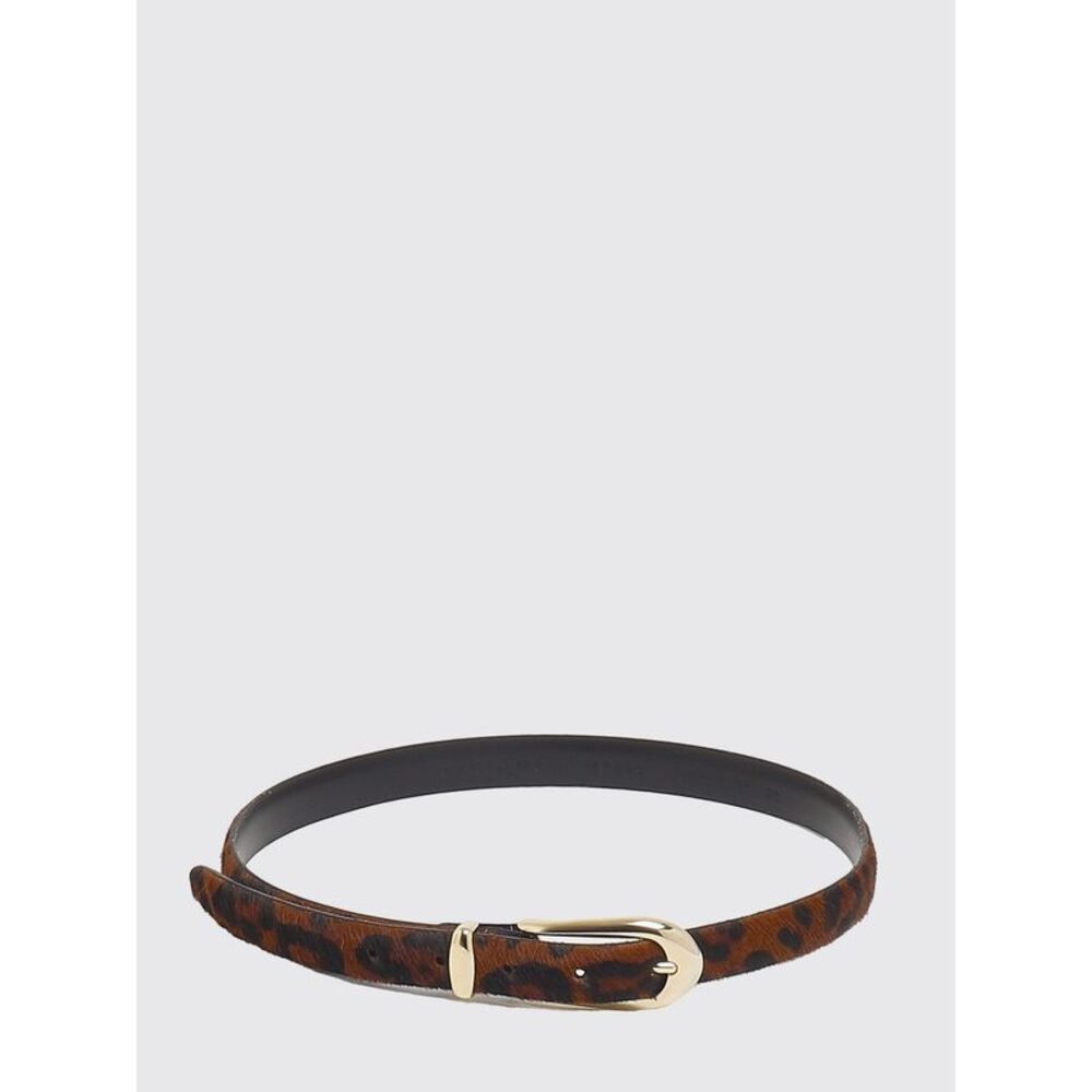 Orciani Women Orciani Animal Print Pony Hair Belt With Pin Buckle